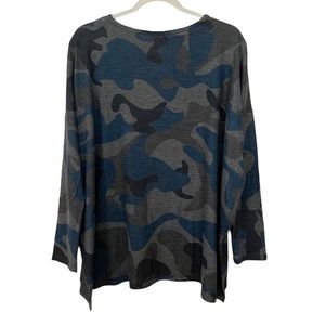 Go Couture Camouflage Hi-Low Oversized Swe…